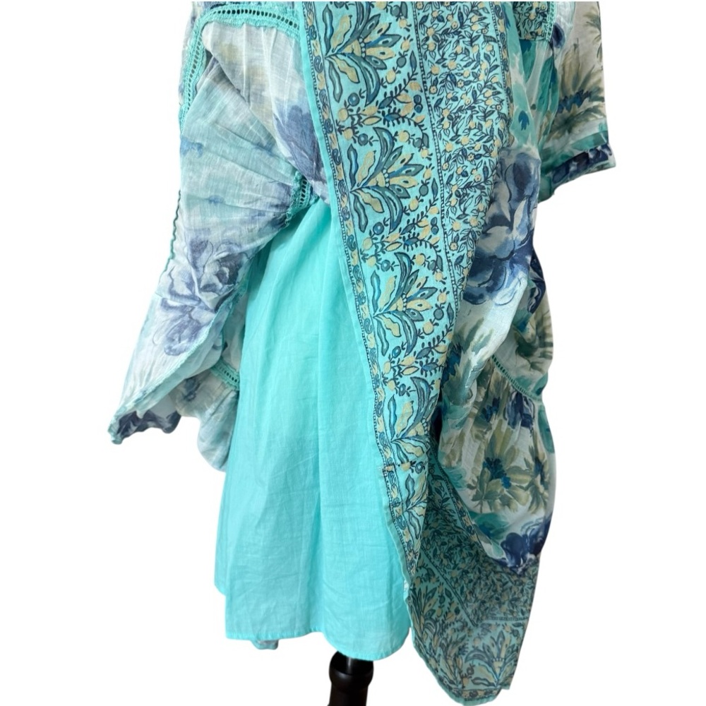 SUNDANCE Fields of‎ Beauty Floral Turquoise Boho 100% Cotton Dress XS - Picture 10 of 16